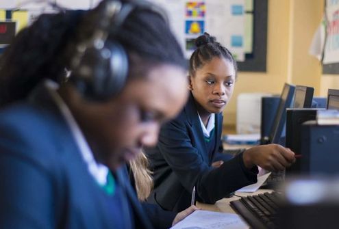 Students learning on computers at Swindon Academy